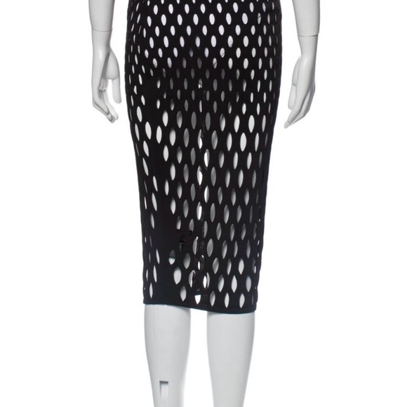 sass & bide Black Open Knit Pencil Skirt Women’s XS - Picture 3 of 3